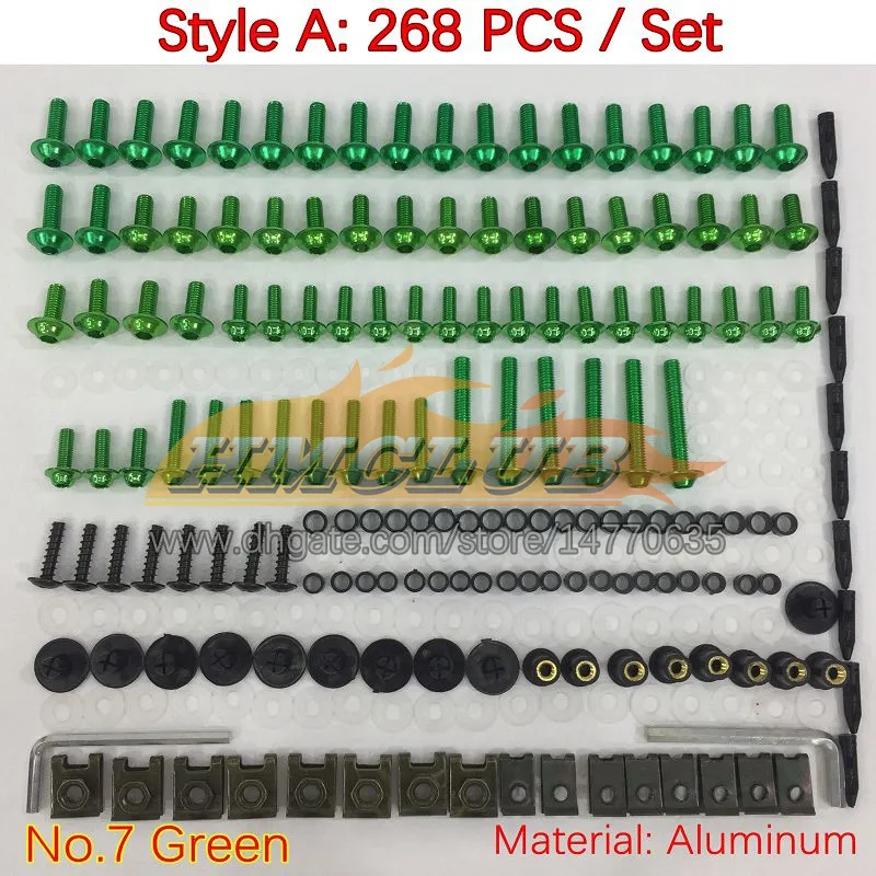 268PCS完全なMoto Body Full Screws Kit for BMW S 1000 S1000 RR 1000RR S1000-RR S1000RR 09 10 11 12 13 14 09-14 MOOTHCYCLE FAIRI352T