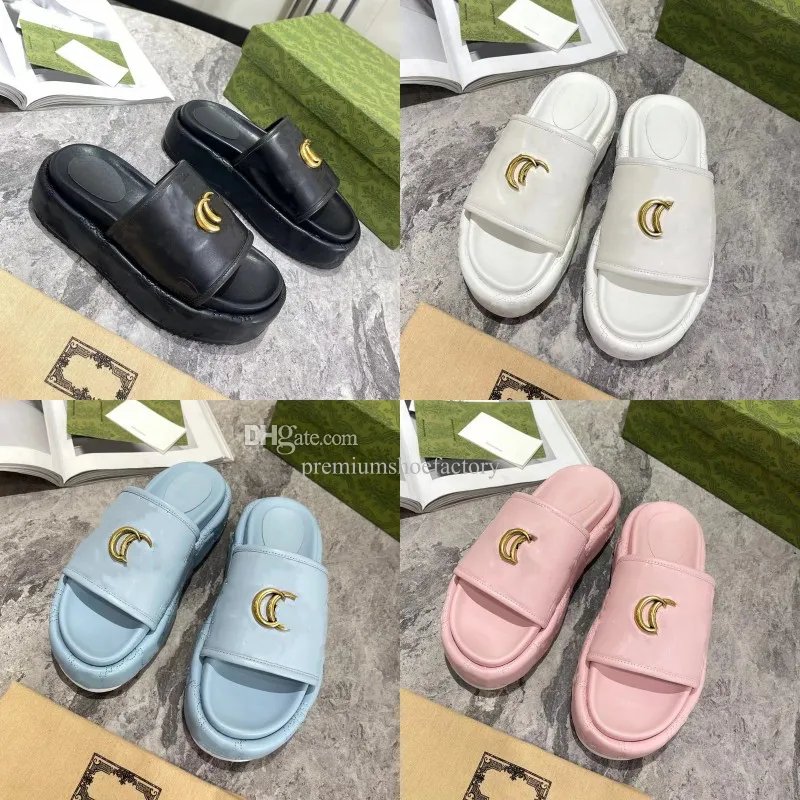 New fashion slippers Luxury designer sandals Thick soled leather beach shoes Outdoor non-slip men's and women's hotel bathroom letters Vintage candy color 36-44