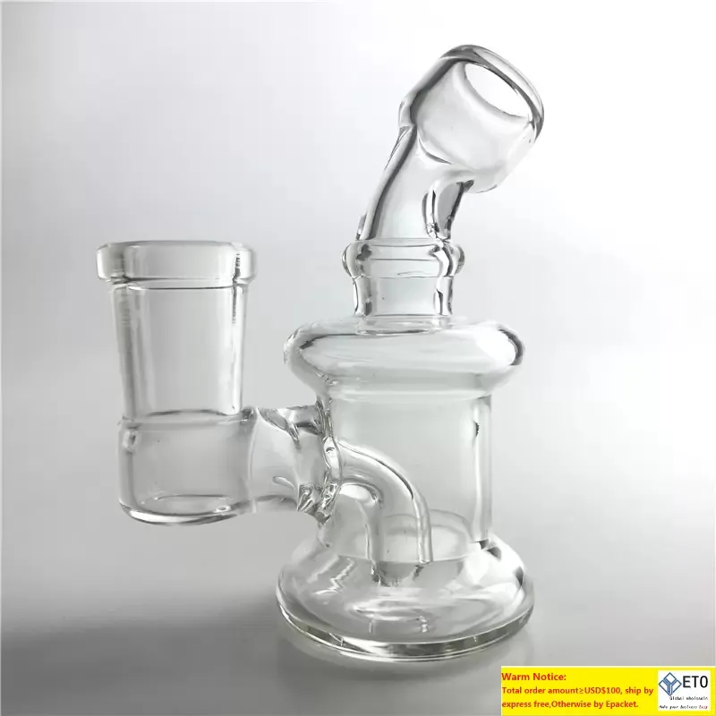 Mini Bong Hand Pipes Novo Design Design Pyrex Bong de vidro transparente com 10mm de coragem feminina de 14 mm para fumar