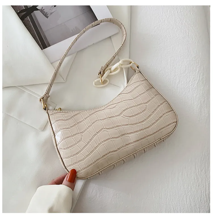White croc baguette bag hotsell