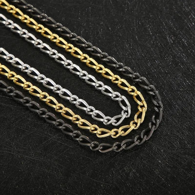 Rostfritt stål Twist Oval Link Chain Halsband Charmiga smycken för herr 7mm 26 '' Big 51g tungt