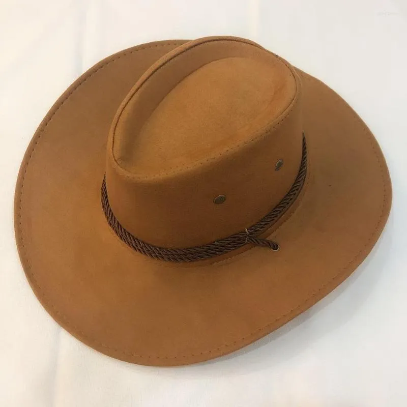 Bérets Cowboy Chapeau Daim Printemps Été Homme Casquettes Ombre Équitation En Plein Air Solide Couleur Haute Qualité Mode