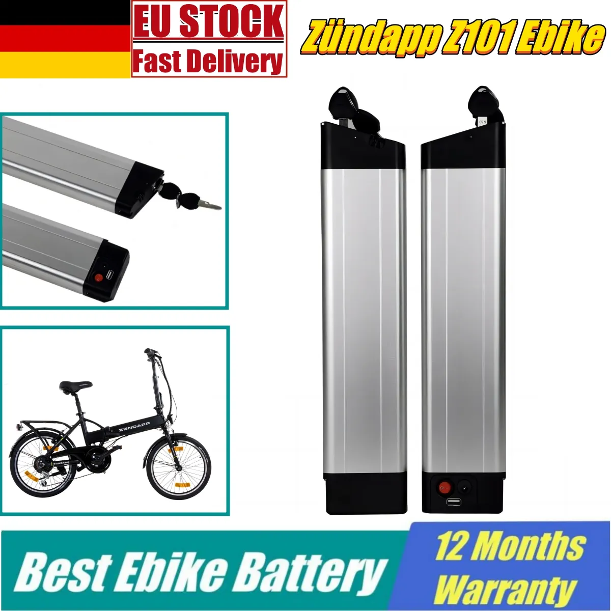 36V Lithium Battery 36volt 7.8ah 8.7ah 10.5ah Bike Electric Bike Inner Tube Pack 350W مع شاحن لـ Zundapp Z101
