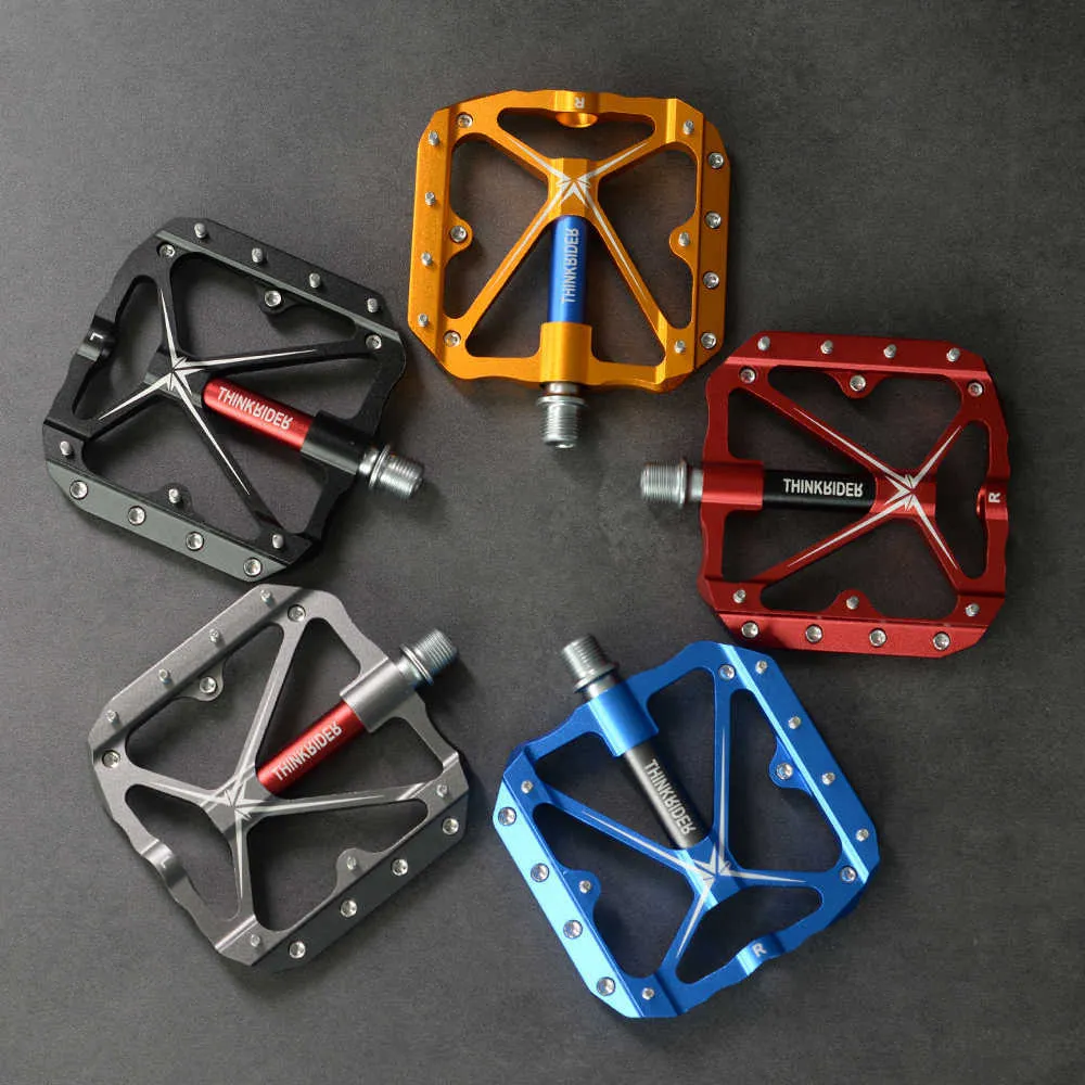 Drfeify Pédales plates légères Pédales de vélo de montagne en alliage d'aluminium Design