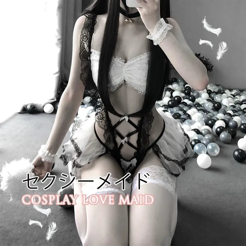 Japanese Maid Cosplay Sexy Costumes Perspective Lingerie Underwear Servant Classical Erotic Lace Outfit Babydoll Sexy Outfit66247e