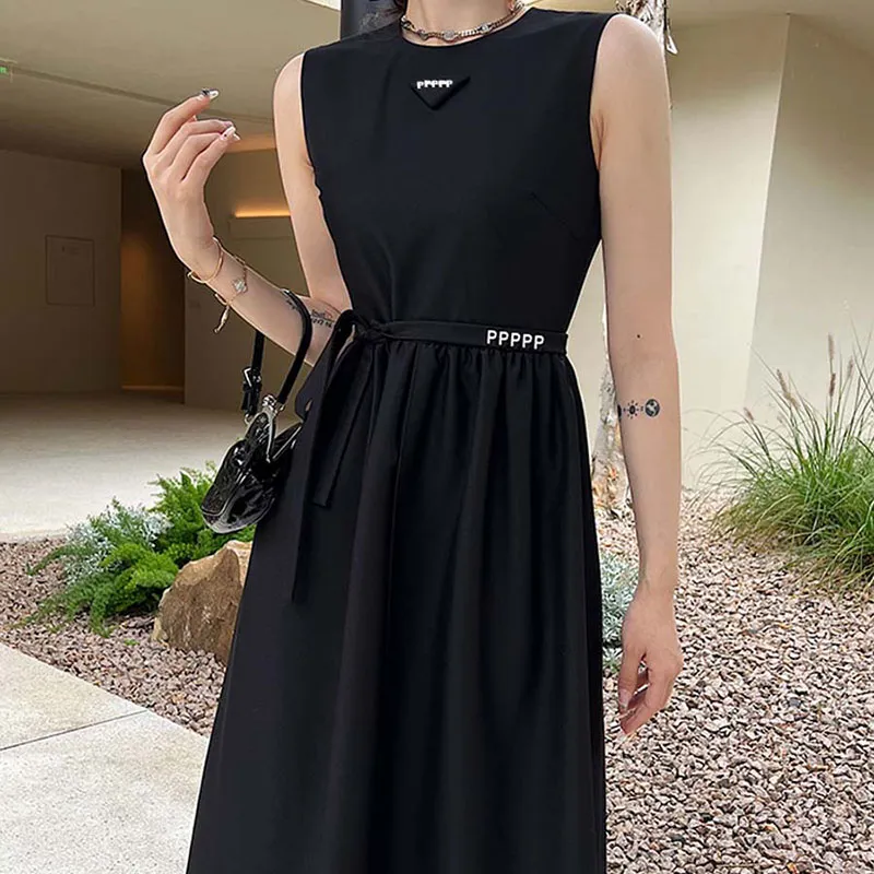 女性ドレスファッションスリムなクラシックパターンシルム23SSドレス夏のレディース服シンプル2色221R