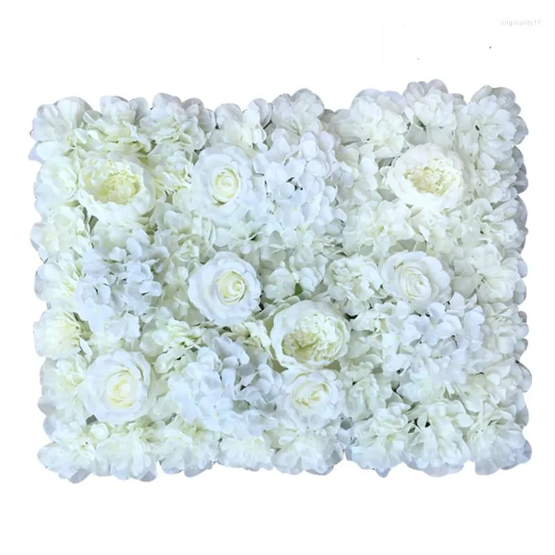 Dekorativa blommor 20st elegant mjölk vit ros hortensia blommvägg bröllop bakgrund dekoration centerpieces levererar 40x60 cm varje bit
