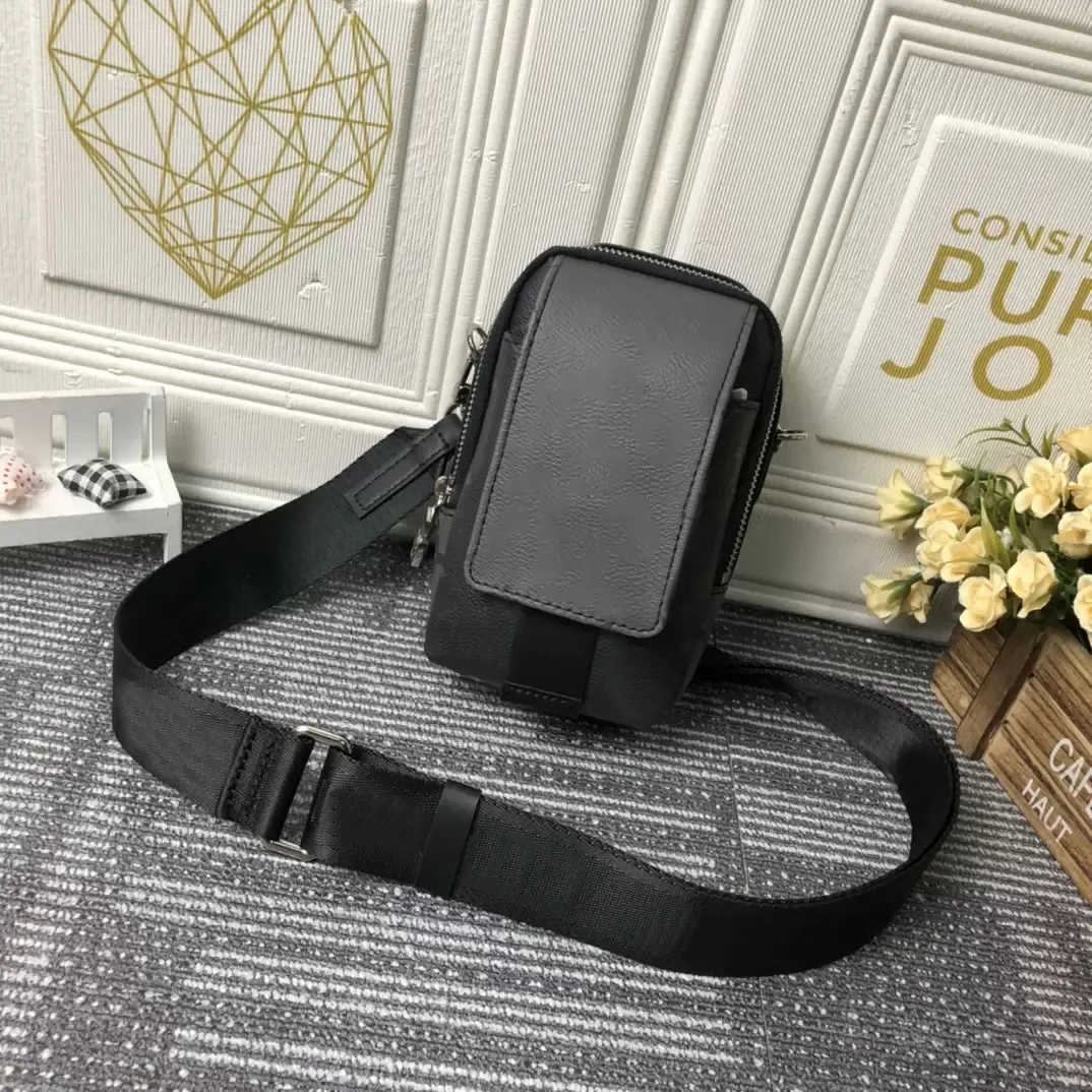 2 Torebka telefoniczne Mężczyzne Designer Torby Messenger Crossbody Torby na ramię skórzana torebka torebki torebki Małe ramię czarna skórzana torba crossbody