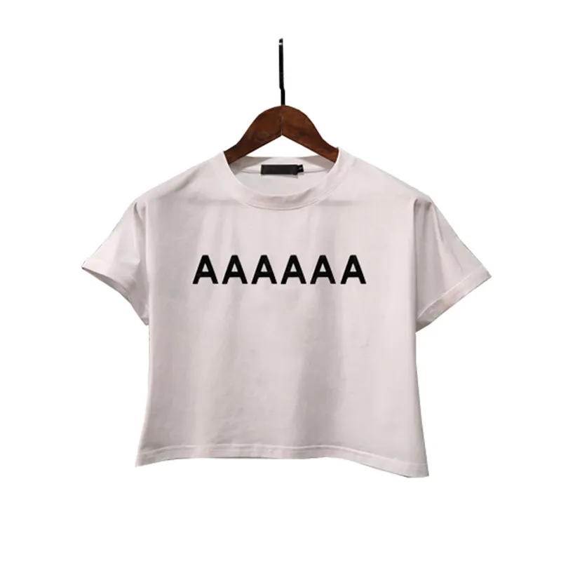 半袖Tシャツ女性サマークロップトップクルーネックニットティーデザイナーカジュアルスタイルTシャツ