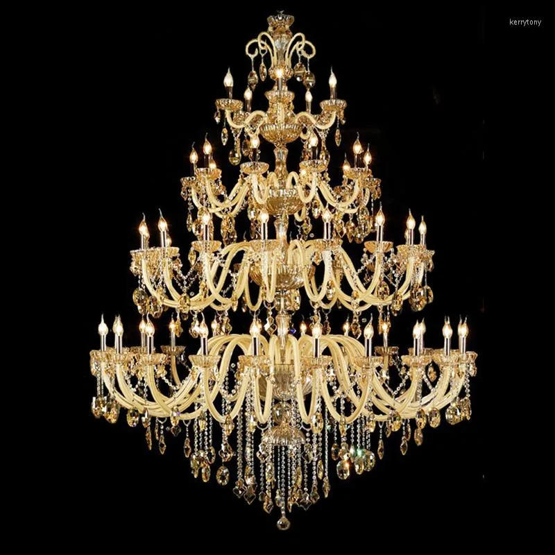 Ljuskronor duplex Crystal European Clubhouse Villa Creative Clndle Lamp trappa Chandelier Lighting for Living Room