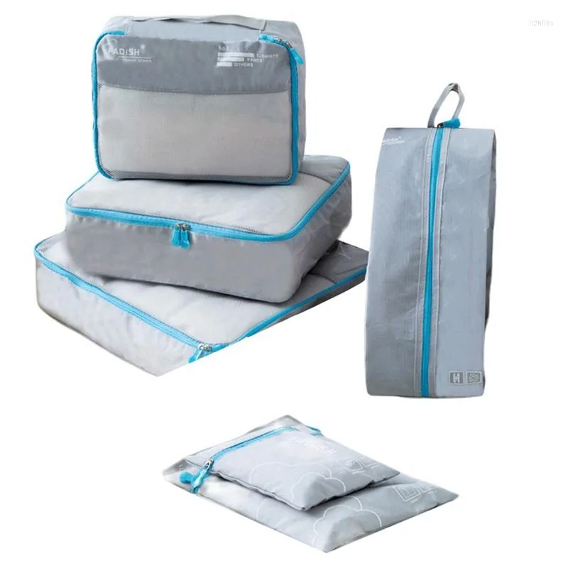 Storage Bags 7 Pieces Set Travel Organizer Suitcase Portable Luggage Clothes Shoe Tidy Pouch Packing