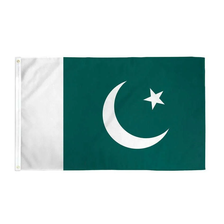 Gartendekoration für den Außenbereich, 90 x 150 cm, pakistanische Flagge, Innendekoration für den Innenbereich, 59 x 35,4 Zoll, Flagge Nr. 4