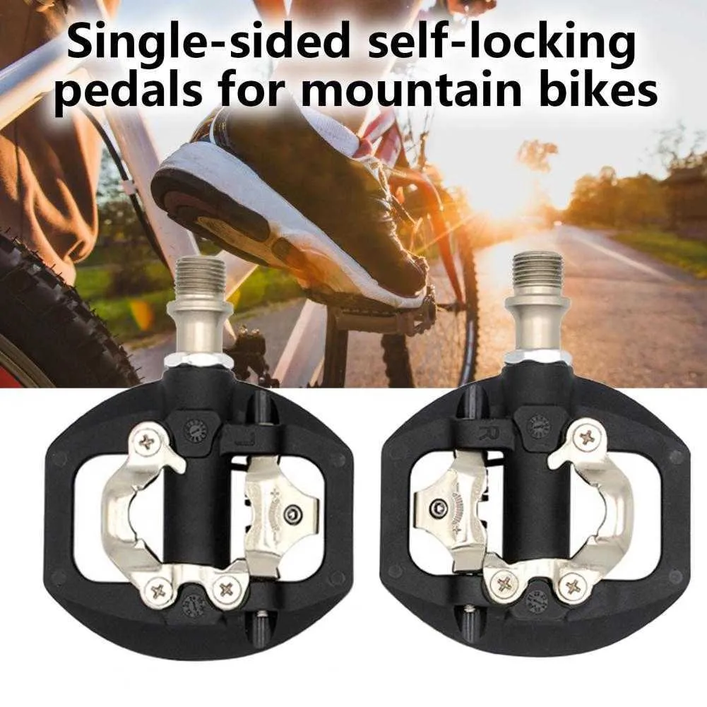 Bike Pedals 1 Set Nylon Self-locking Pedals Single-sided self-locking pedals Adjustable Tension System SPD System Clipless Pedals for MTB 0208