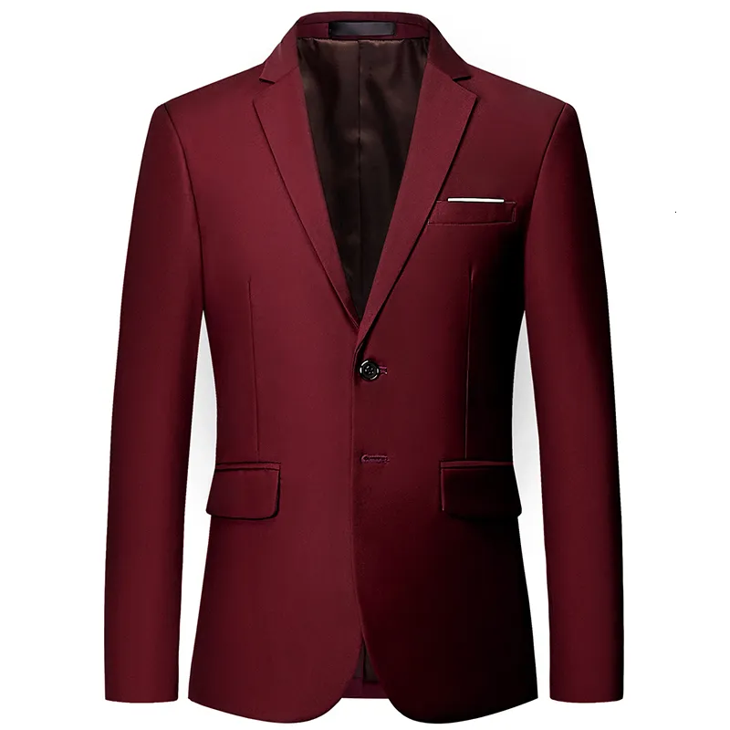 Мужские костюмы Blazers 11 Цвет высококачественных мужчин Classic Slim Fit Solid Burty Fashion Business Casual Plus Size 6xl 230209