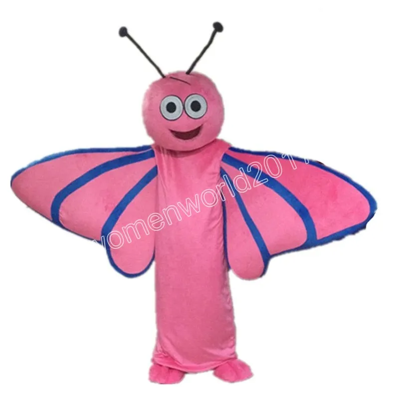 Halloween Pink Butterfly Mascot Costume Simulation Tecknad Karaktärdräkter Dräkt Vuxna Outfit Christmas Carnival Fancy Dress for Men Women