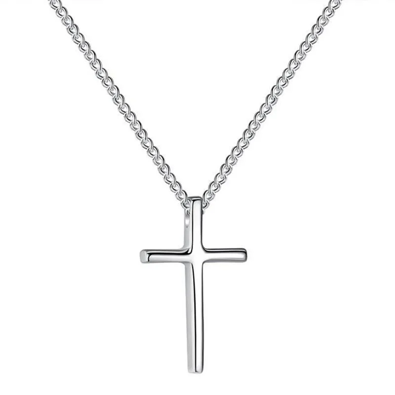 Pendant Necklaces Small Platinum Cross Necklace Women Girl Kids Mini Charm Color Jewelry Crucifix Christian Ornaments