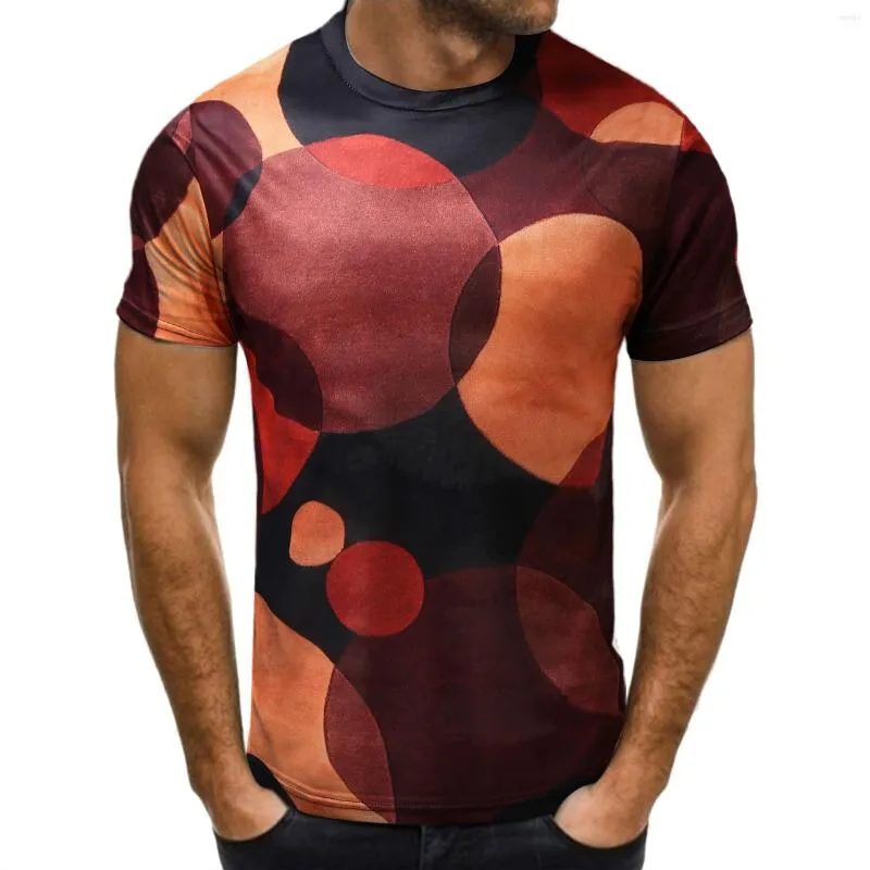 Herren-T-Shirts, für Herren, Frühling, Sommer, lässig, Bluse, O-Ausschnitt, bedruckt, kurzärmelig, T-Shirt, Tops, durchsichtiges Herrenhemd