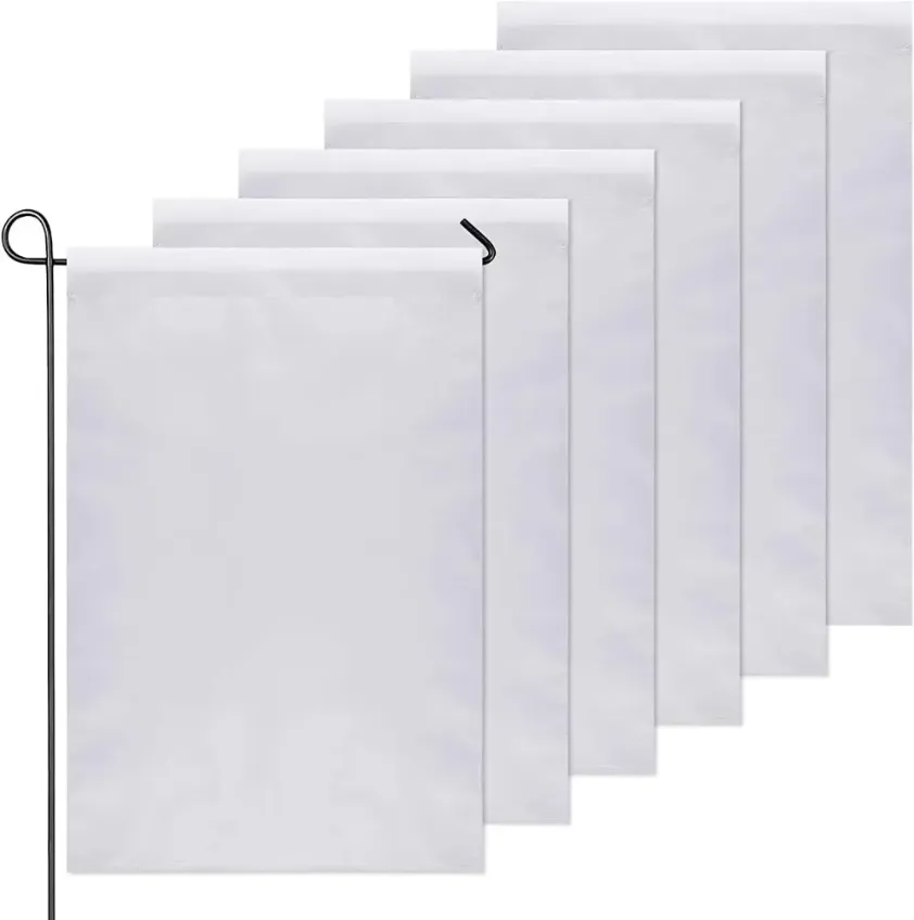 Sublimatie blanco tuin vlag drie lagen diy gazon polyester parade banners dubbelzijdige vlaggen spaties voor buiten binnenplaats decoratie ss0209