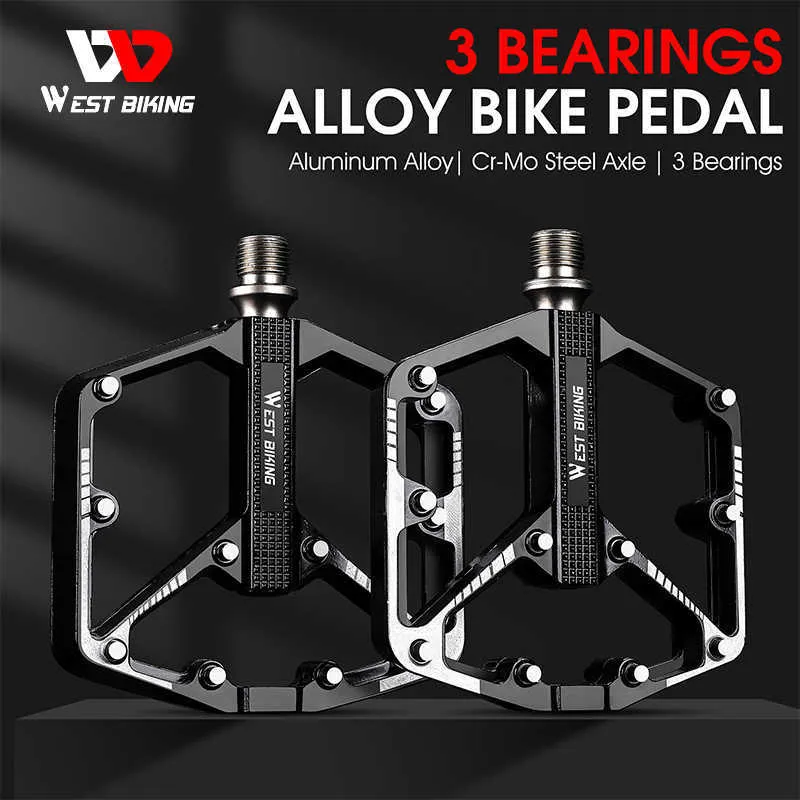 Pédales de vélo WEST BIKING VTT Pédales de vélo Roulement scellé Alliage d'aluminium ultraléger Marchepied Antidérapant Pédales de plate-forme de vélo Pièces de vélo 0208