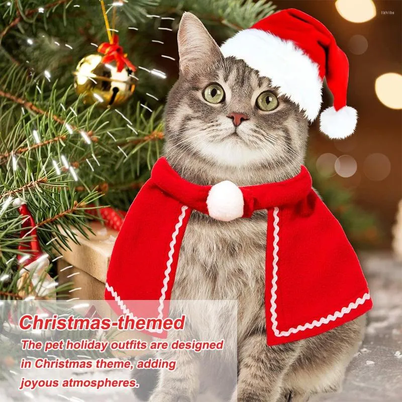 犬のアパレルクリスマス冬の猫の衣装柔らかい綿服スカーフペットかわいい動物服セット装飾アクセサリーペット用品