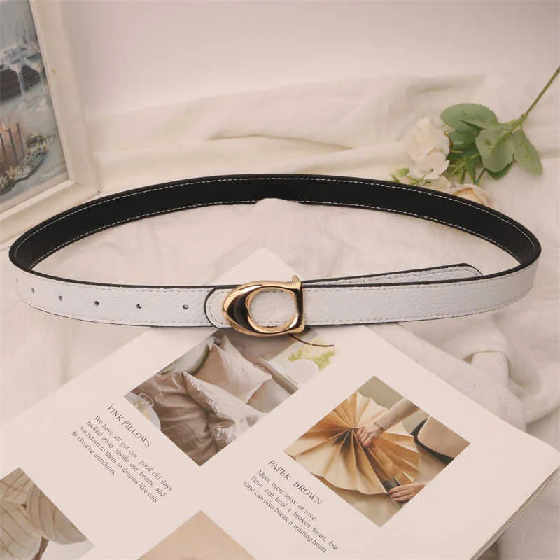 Double sided Simple Fashion Belt Luxury Designer Women Clothing Accessories Belt Width 2.3cm Niche Design Belts Wholesale