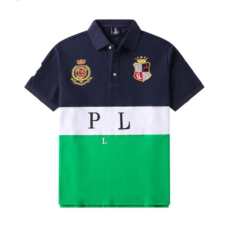 2023s Nuovo polo estivo camicia da uomo Casualmente abbina con maniche corte 100% in cotone più dimensioni da ricamo maglietta da ricamo S-6xl