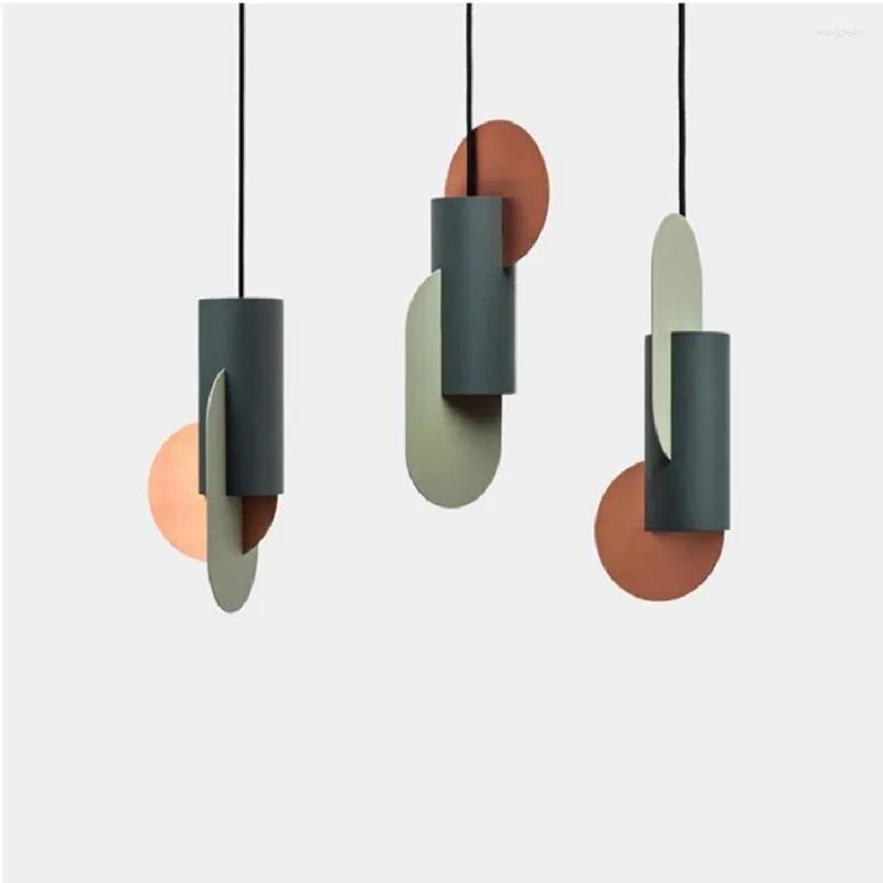 Lampes suspendues Nordic Color Lights Creative Macaron Suspension Pour Salle À Manger Chambre Art Décor E27 Loft Café Suspension Luminaire