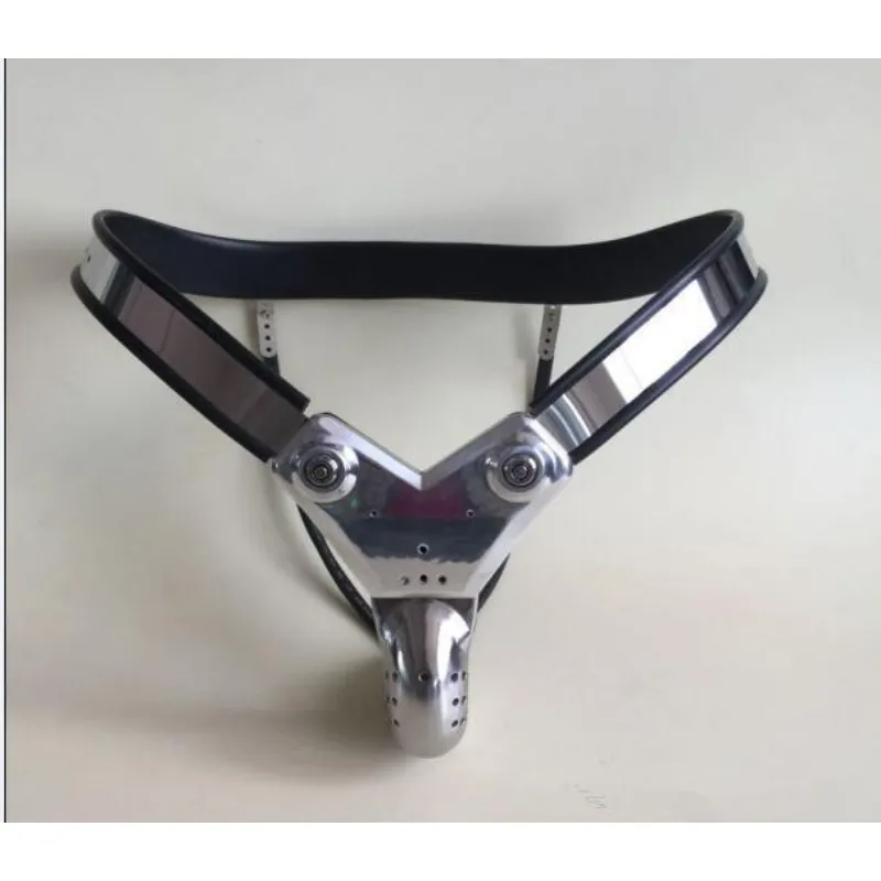 All T-back Adjustable Male Stainless Steel Curved Chastity Belt Hole  Lockable