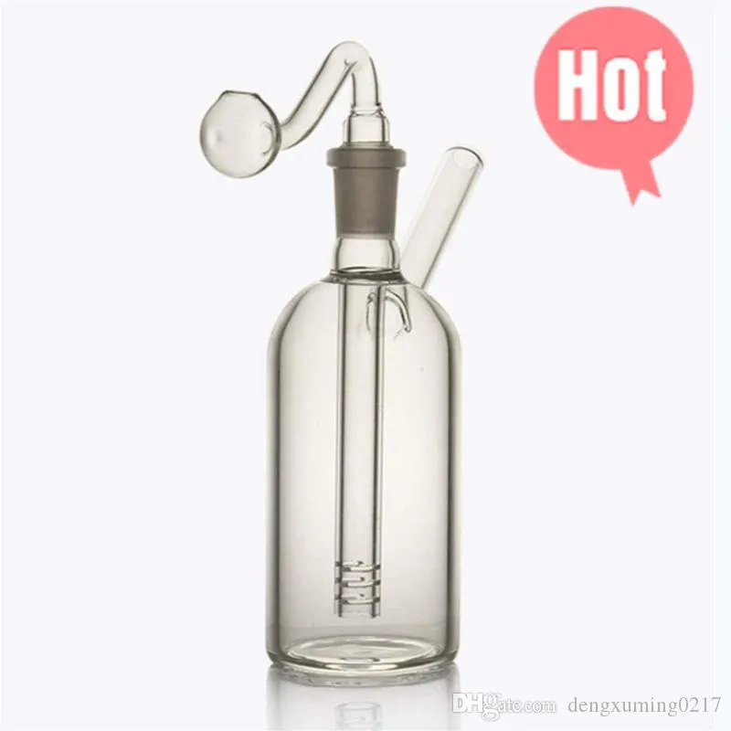 Mini bong in vetro per acqua dab piattaforma petrolifera gorgogliatore bicchiere spesso tubo per acqua in vetro femmina da 10 mm con ciotola per olio da 10 mm