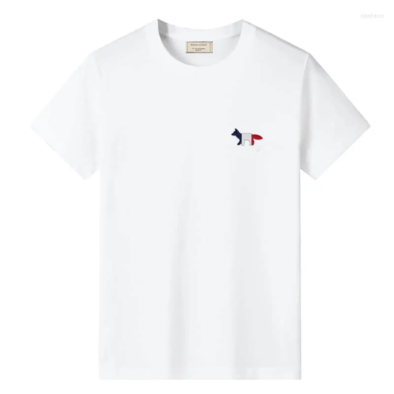 Męskie koszule 2023 Pure Cotton T-Shirt Letni haft marki i moda damska okrągła szyja klasyczne pary krótkie rękaw