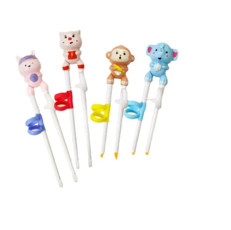 Baby Learning Training Essstäbchen Cartoon Tierform wiederverwendbar niedliche Kinder Utensilien Nicht -Schlupf -Essstäbchen SN4300