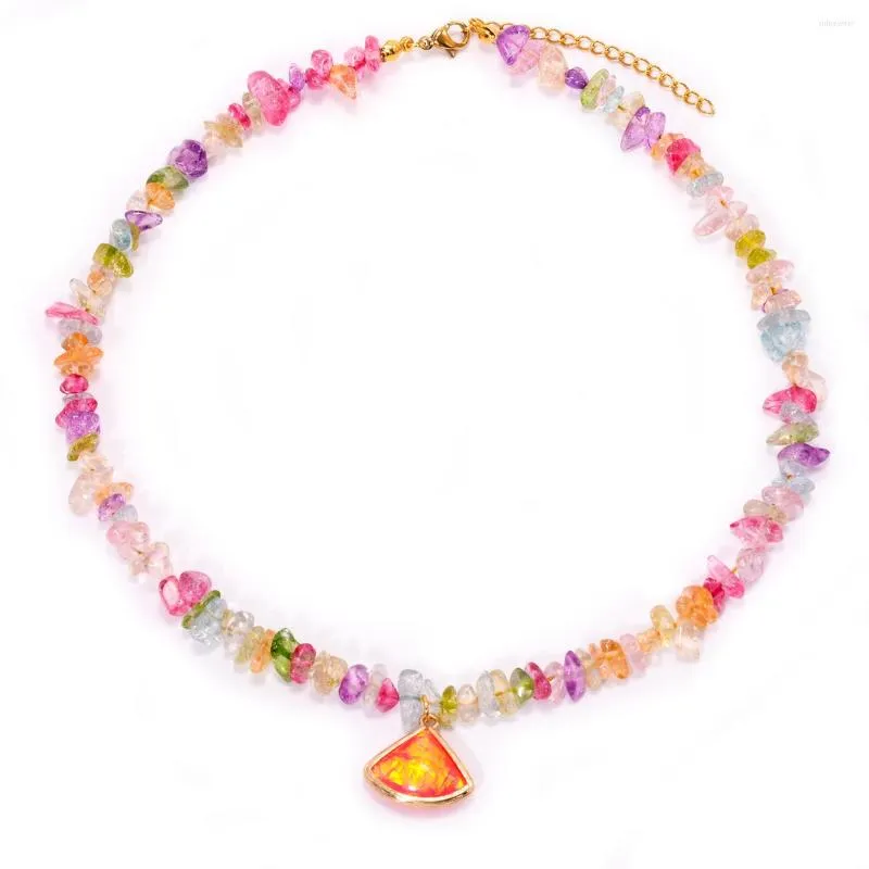 Choker KBJW Original Trendy Fancy Pendant Necklace Colorful Real Stone Beaded 2023 Daily Casual Fashion Jewelry For Women