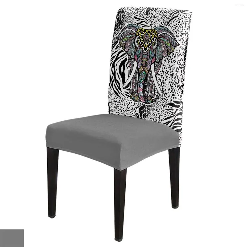 Copertina di sedia Elefante animale mandala zebra texture copertura da pranzo spandex sletget sedia per ufficio casa decorazione set di custodia