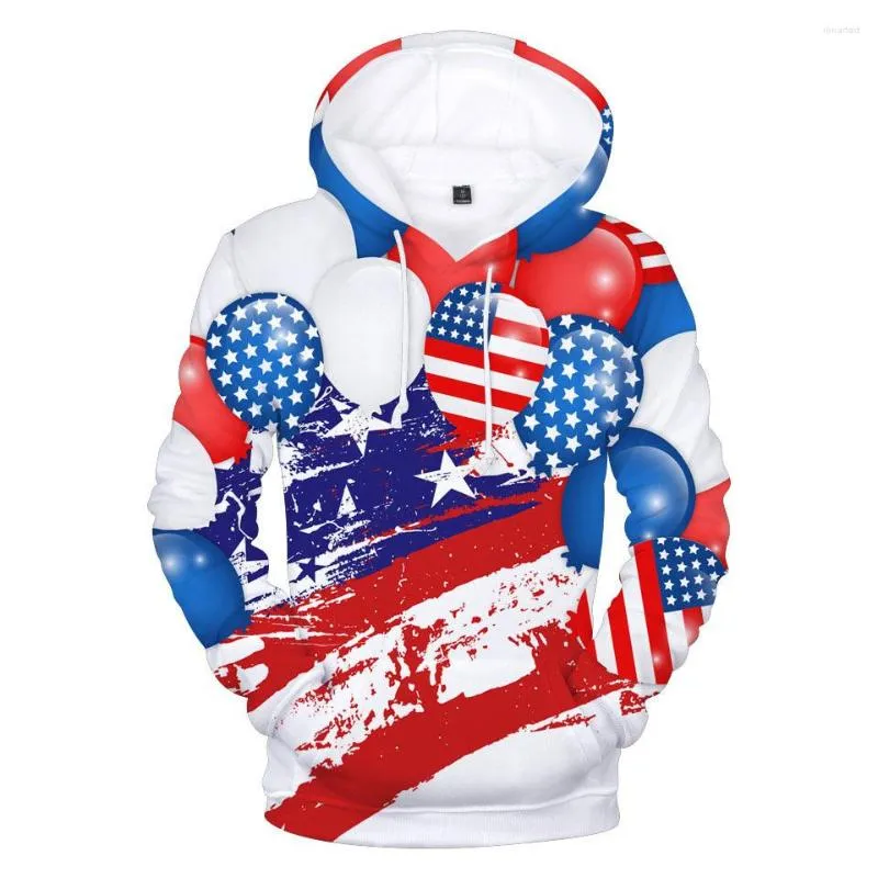 Herr hoodies America flagga tryck mode 3d pullover män kvinnor hoodie tracksuit casual long hylsa harajuku huvtröja toppar