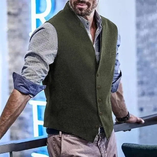 Men's wool top vest outerwear