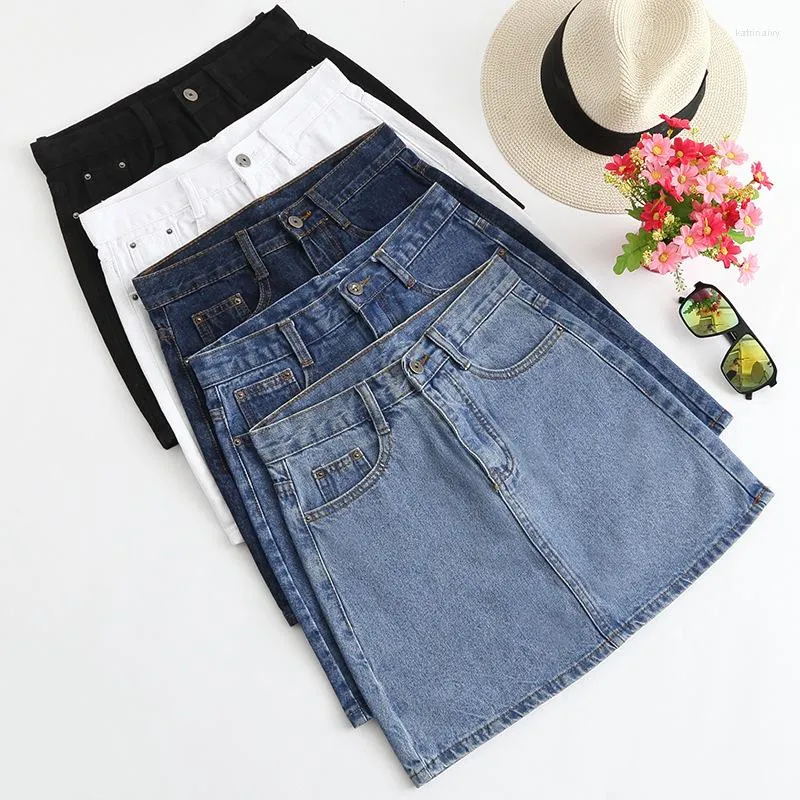 Skirts Denim Skirt Fashion Summer High Waist Korean Black Blue Package Hip Jeans Harajuku Plus Size Women Mini