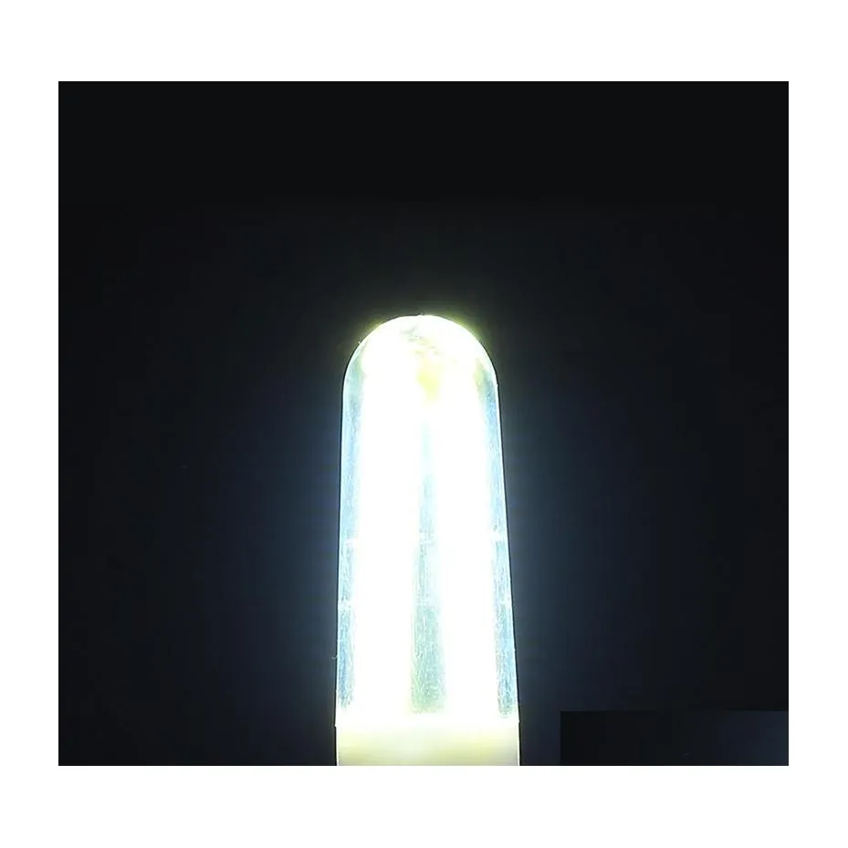 LED -gl￶dlampor G9 BASE Filament COB Light BB Lamp 4 Watt AC 220V H￶gsp￤nning Keramisk plastskal Ovimbar motsvarande 30W Halogen Dhoqg