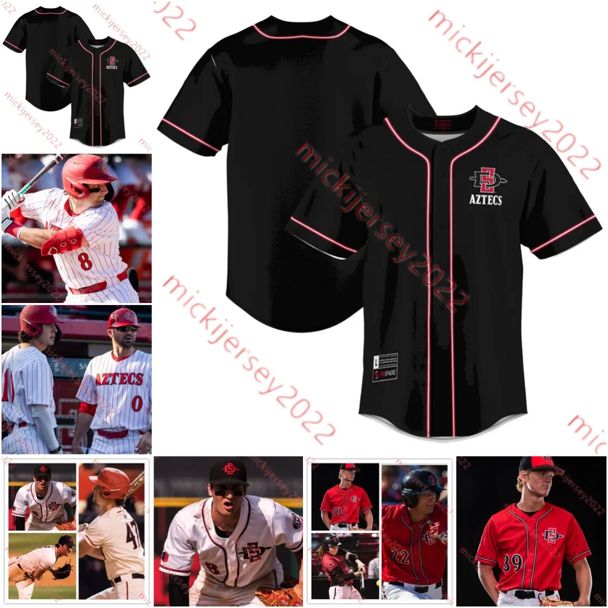 Tony Gwynn San Diego State Aztecs Baseball -Trikot TJ Fontain Troy Melton Jacob Flores Chris Canada Kelena Sauer Ricky Tibbett Custom generiert 2024 SDSU Trikots