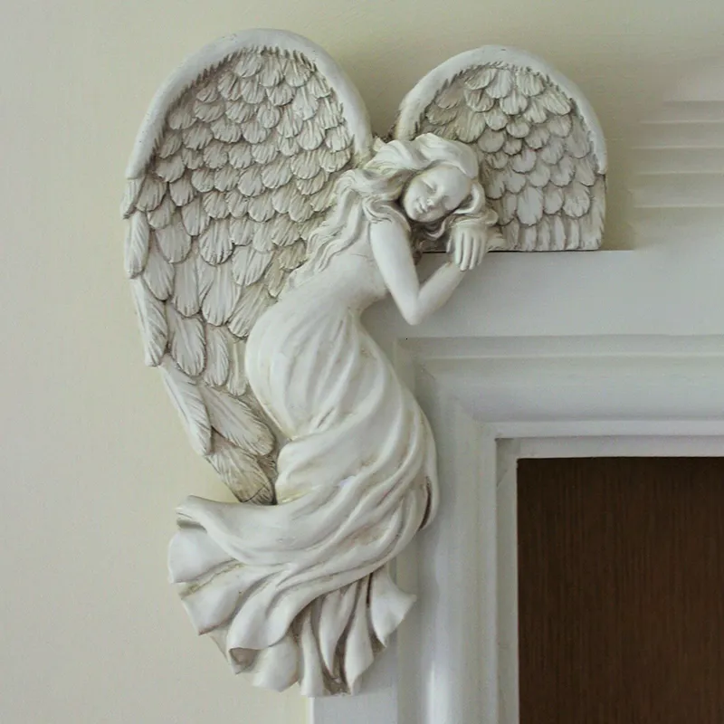 Objets décoratifs Figurines Ornement d'ange simple avec des ailes en forme de coeur Artisanat en résine rétro pour la maison Salon Chambre Décoration TS2 230208