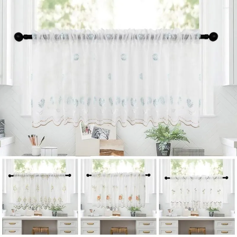 Gordijnpaneel Halve gordijnen Gemakkelijk te installeren Kleine polyester zachte hoogwaardige badkamer Semi Semi Sheer