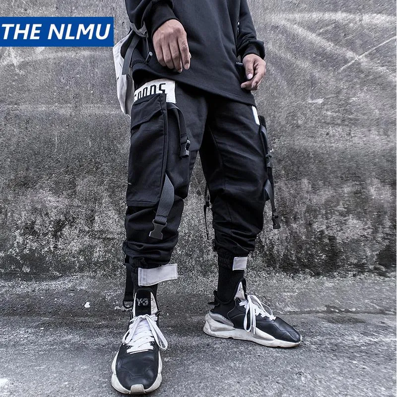 Pantaloni da uomo 2023 Streetwear Harem Men Jogger Tactics Pantaloni della tuta Nastro nero Camouflage militare Caviglia-lunghezza Uomo HZ224