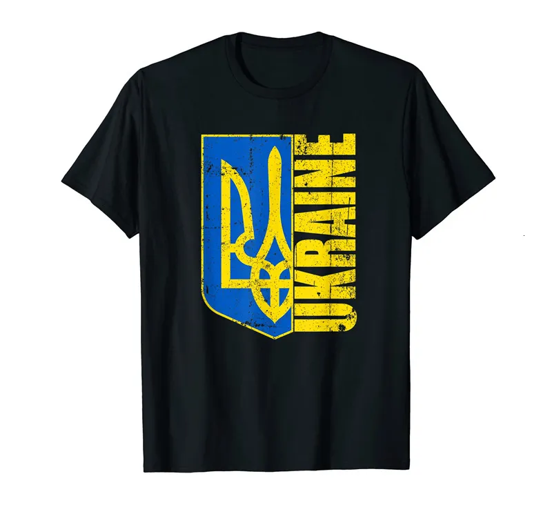 2022 i love Ukraine Ukrainian Flag 100% Cottton T-Shirts Men Short Sleeve Printed Country Nation Team Shirts