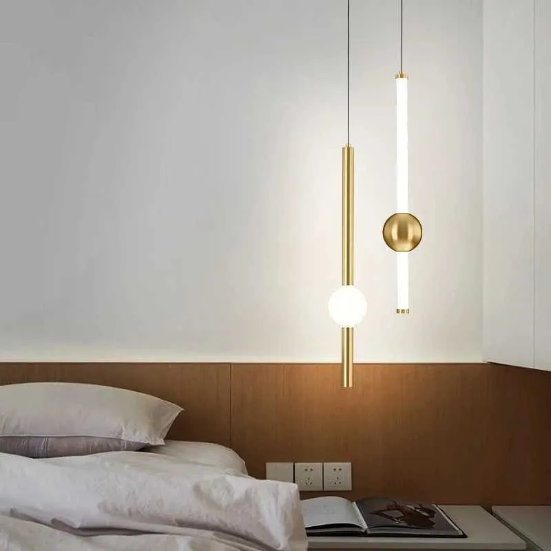 Lichten Creatieve zwarte gouden plafondlampen voor slaapkamer Living Room verlichting LED Moderne binnenhanger Hanging Light 0209