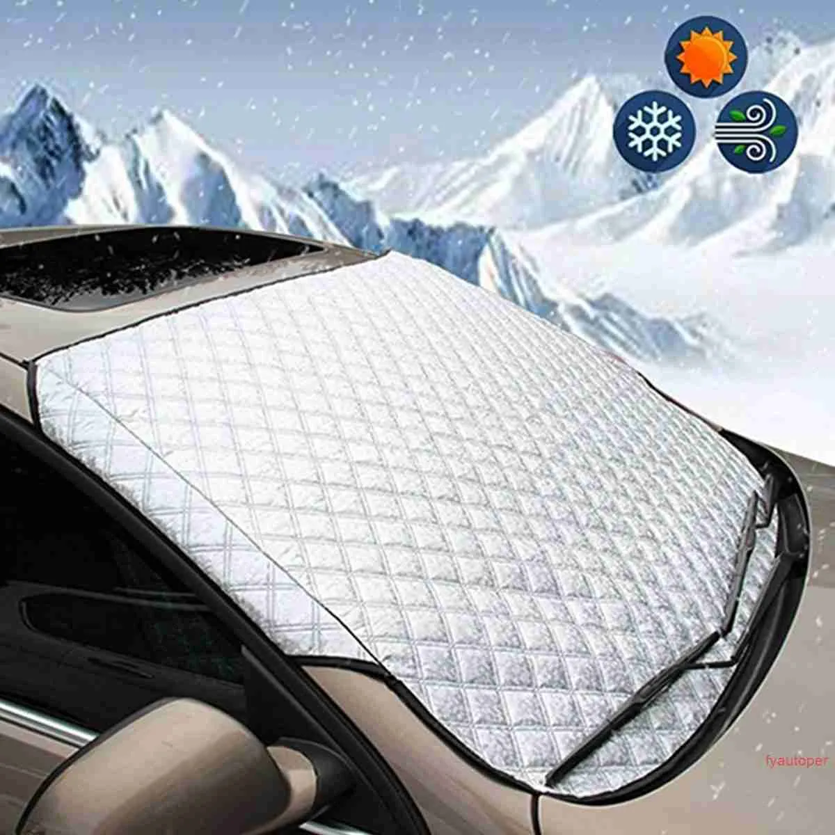 147*70 cm COPERTURA PARABREZZA Schermo per finestrino dell'auto protezione dalla luce del sole, gelo, ghiaccio, neve, polvere