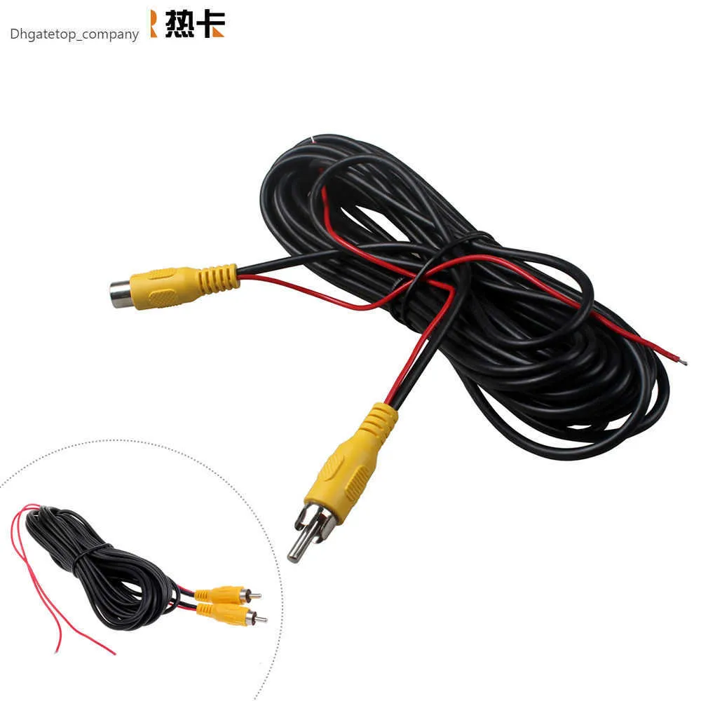 New RCA Male Female Car Reverse Rear View Parking Camera Video Extension Cable Cord with Trigger Wire 5 10 15 20 Meters