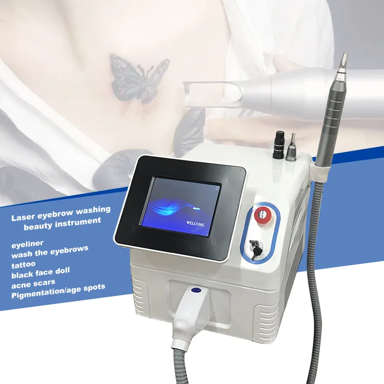 Portable 1064nm 532nm Picosecond Tattoo Machine Pico Laser Machine Skin Rejuvenation White For All Color Tattoo Removal