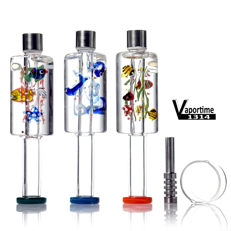 Nectar Collector 510 Screw Joint Stainless Steel Tip 38mm Dia 143mm Length Including a Gift Box Glass Nectar Collector Cooling Oil Inside and a Glass Bowl 2064