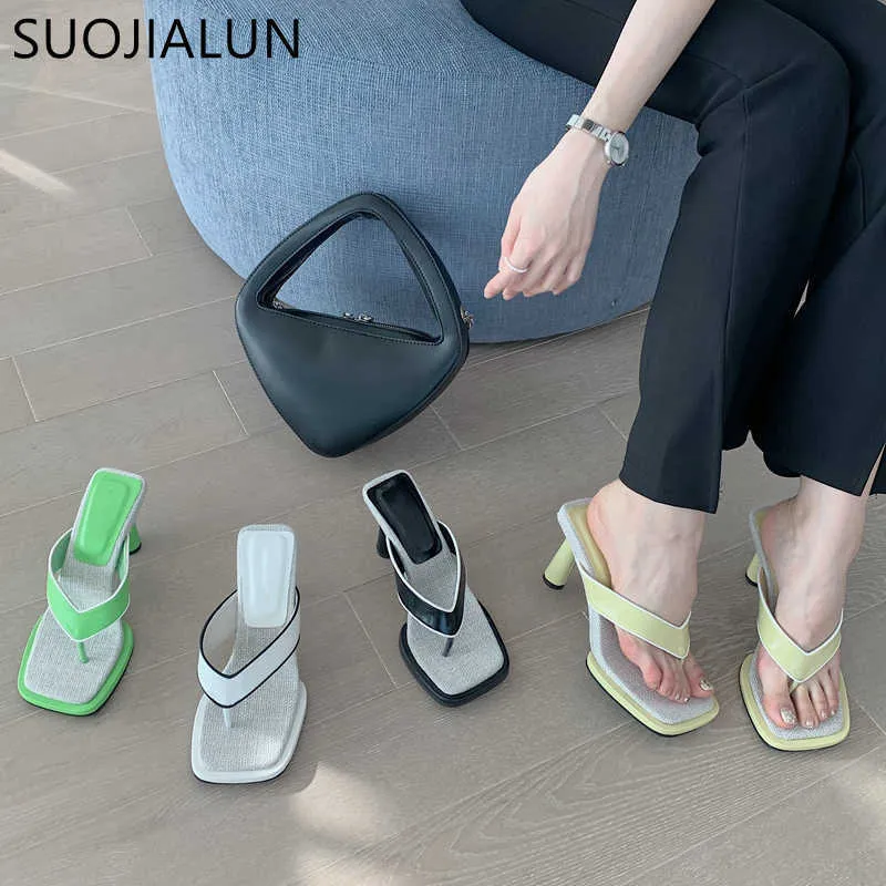 Round Slipper Summer Suojialun Sandalen 2022 Nieuwe vrouwen Hoge hakken Dames Elegante feestjurk Sandaalschoenen Slip op Buiten Stranddia's T230208 59