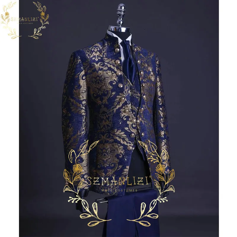 Blue and gold blazer mens best sale