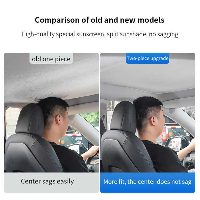 For Tesla Model y 2019-2022 2023 sunroof sunshade Skylight Blind upgrade  Shading Net glass roof sun protection car accessories